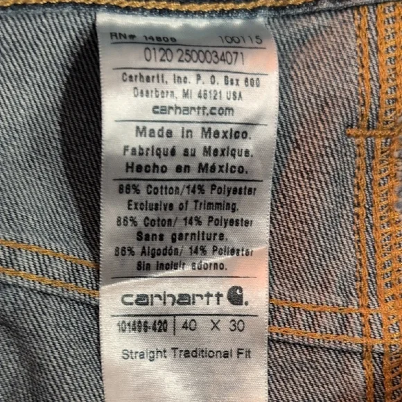 Carhartt Men's Classic Denim Jeans - Picture 6 of 6